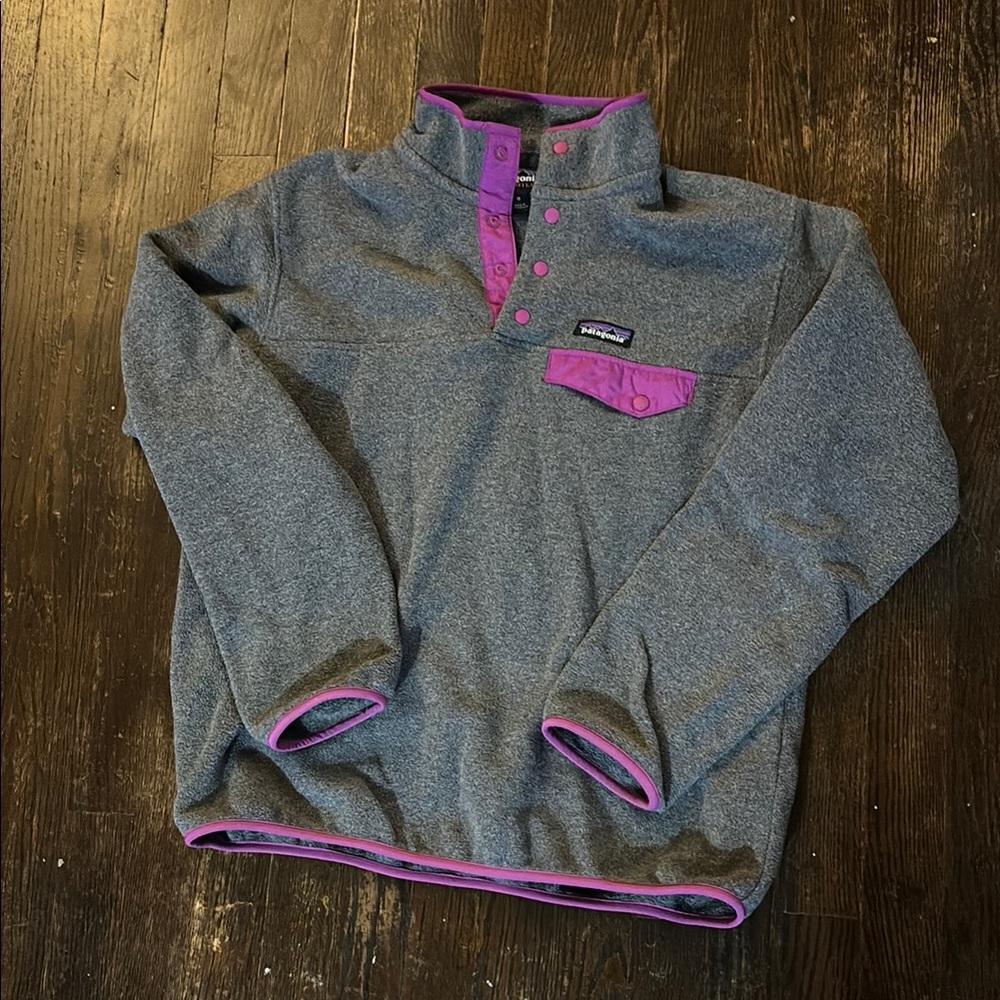 Patagonia Grey and Purple Pullover